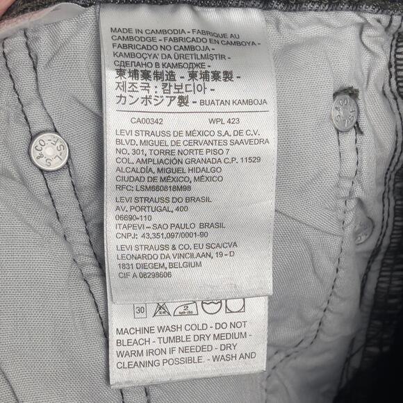 Levi's 501 Skinny Denim Jeans Washed Black 26 Button Fly‎ Frayed Hem Classic - Picture 14 of 16